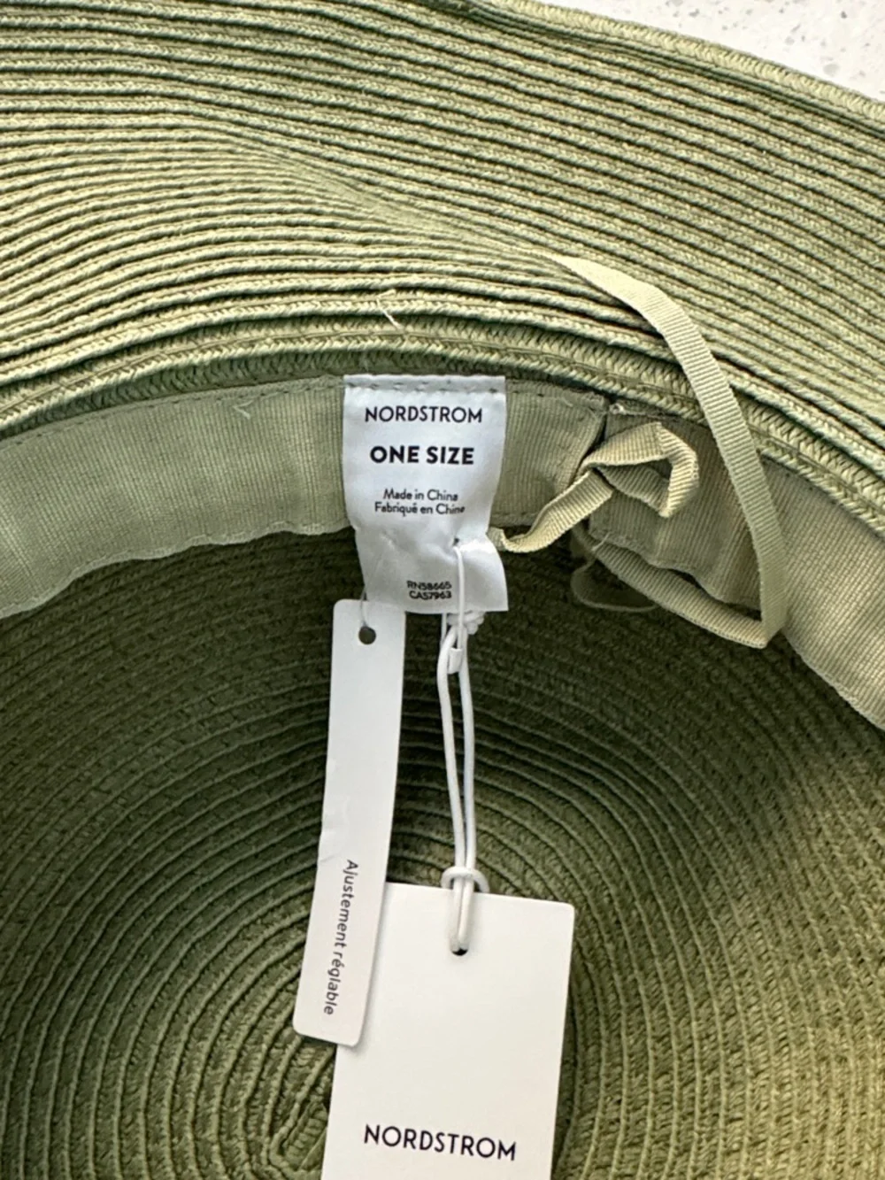 Nordstrom Olive Green Wide-Brim Knotted Sun Hat - Picture 2 of 5